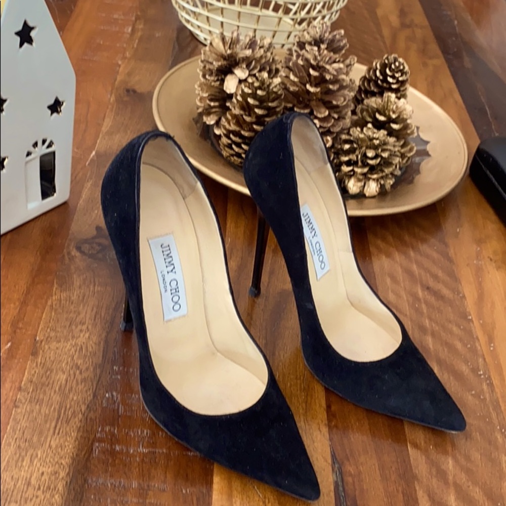 Authentic Jimmy Choo black suede 4” heel